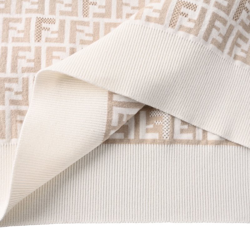 Fendi FF Monogram Knit T-Shirt Cream view