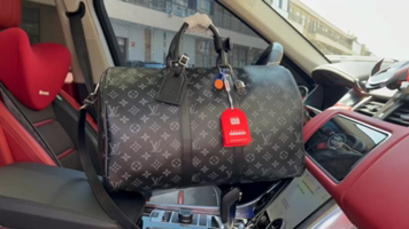 Louis Vuitton Monogram Travel Duffel Bag Black