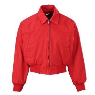 Prada Red Cropped Bomber Jacket