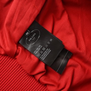 Prada Red Cropped Bomber Jacket view 9