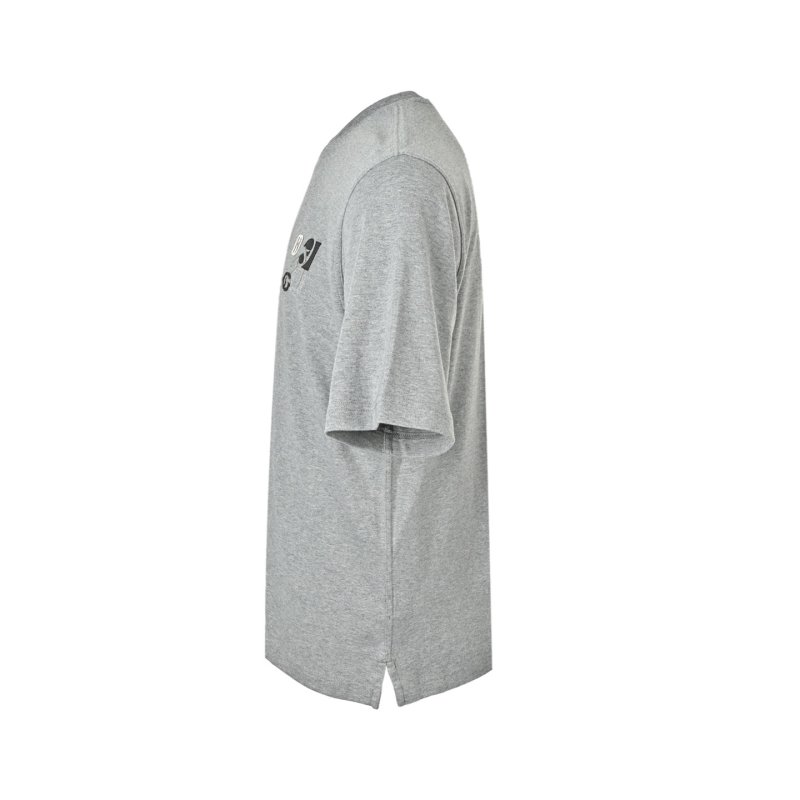 Oversized Grey Short Sleeve T-Shirt with Embroidered Logo view