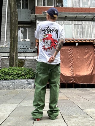 Stüssy Skull Jester Graphic T-Shirt Cream view 5