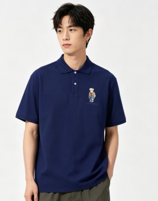 Polo Ralph Lauren Navy Bear Embroidered Polo Shirt