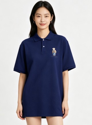 Polo Ralph Lauren Navy Bear Embroidered Polo Shirt view 3