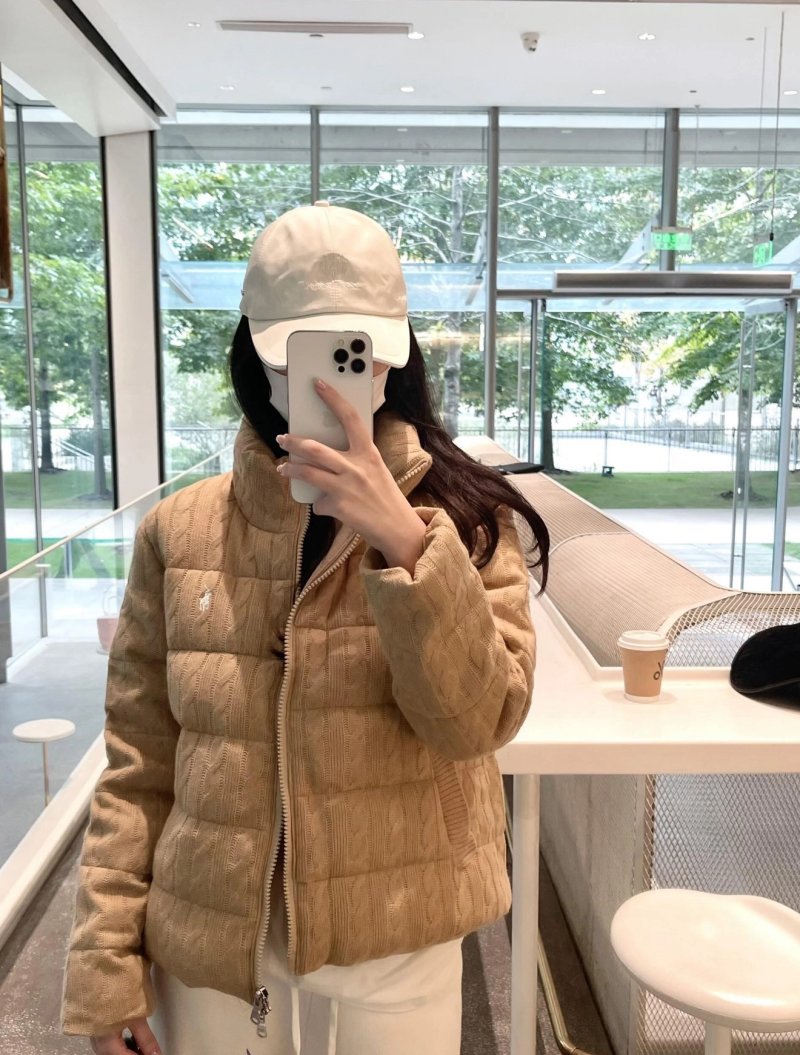 Camel Quilted Cropped Puffer Down Jacket view