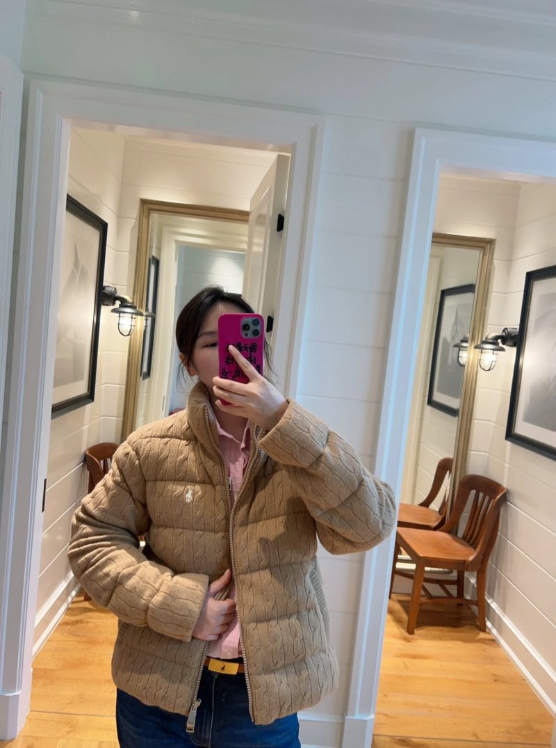 Camel Quilted Cropped Puffer Down Jacket view