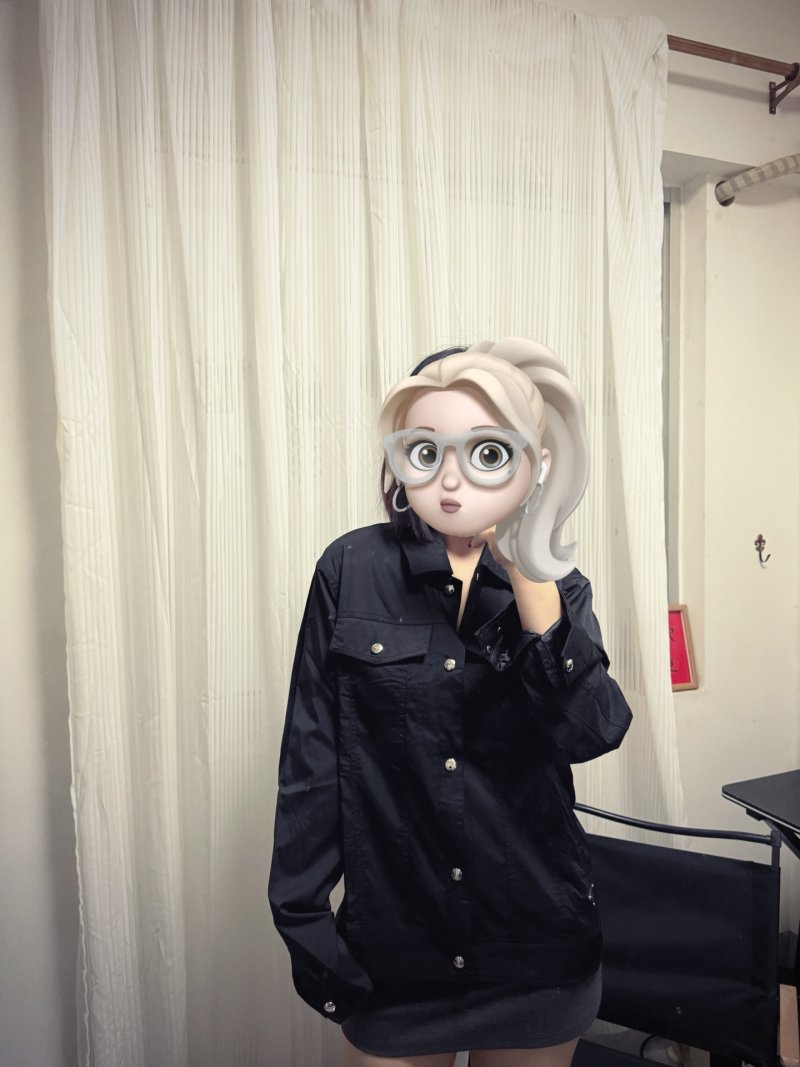 Black Oversized Button-Up Jacket view