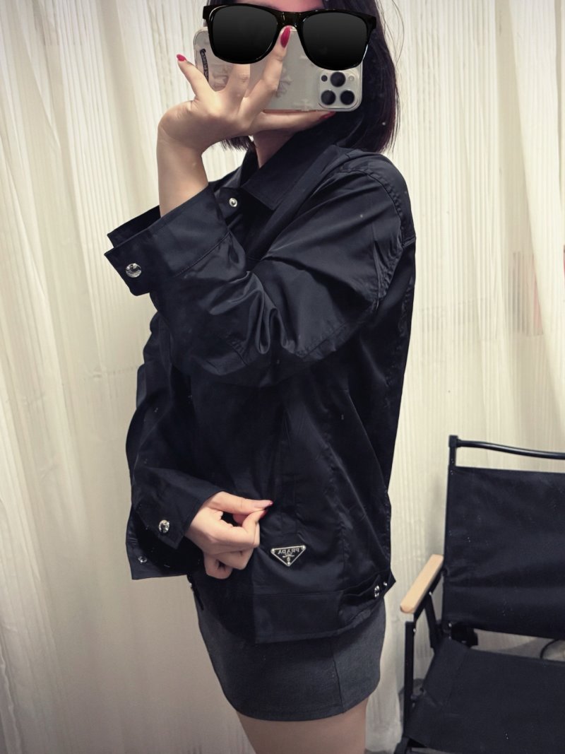Black Oversized Button-Up Jacket view
