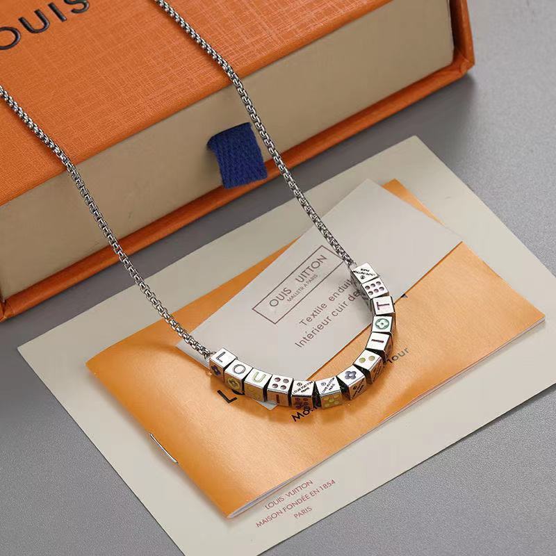 Louis Vuitton LV Play-It Dice Silver Necklace view