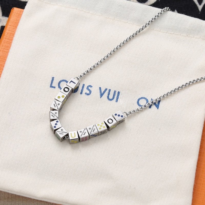 Louis Vuitton LV Play-It Dice Silver Necklace view
