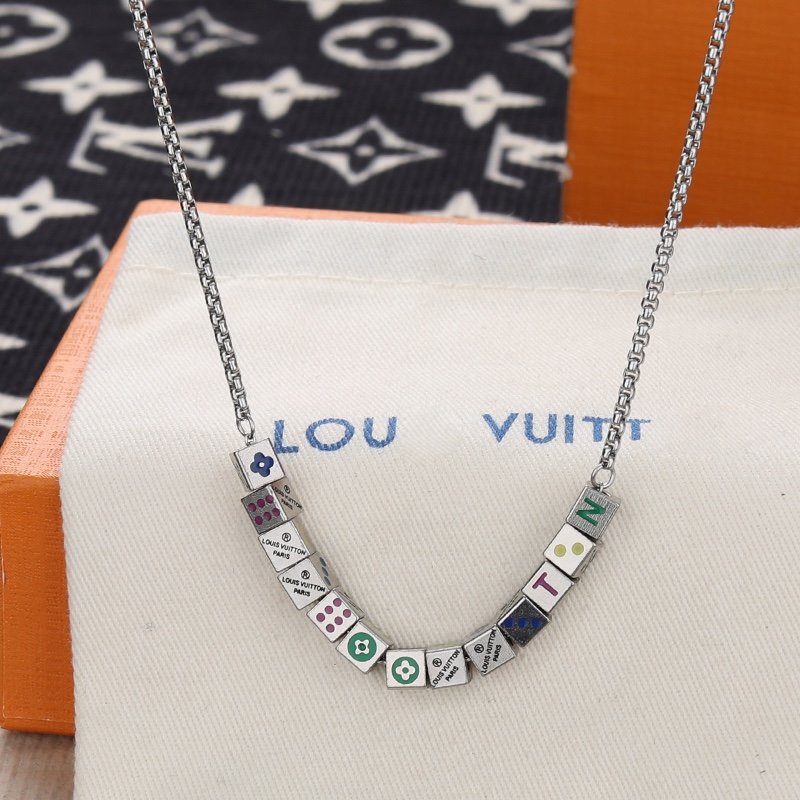 Louis Vuitton LV Play-It Dice Silver Necklace view