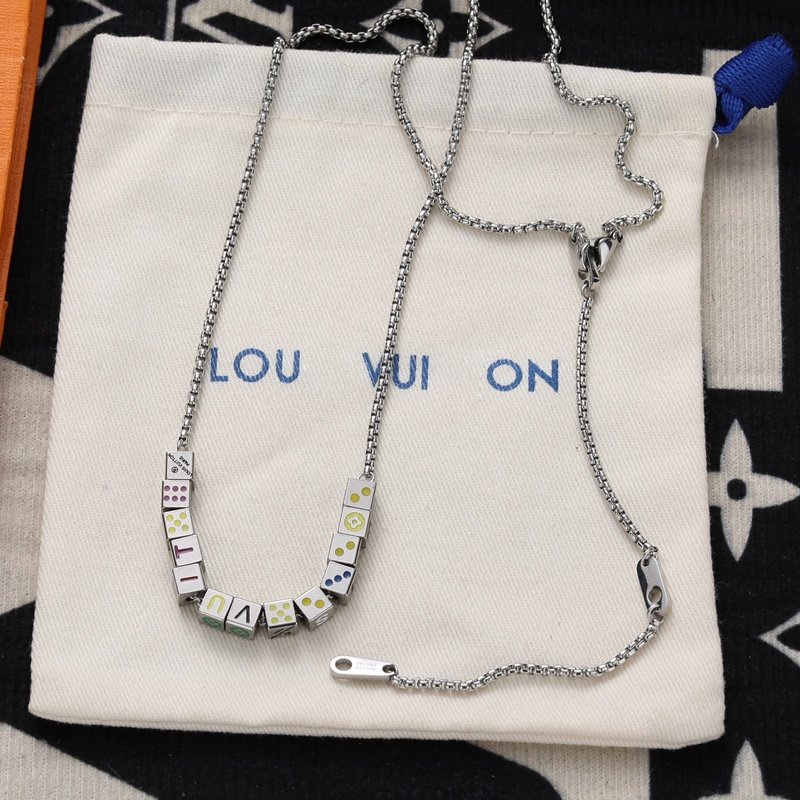 Louis Vuitton LV Play-It Dice Silver Necklace view
