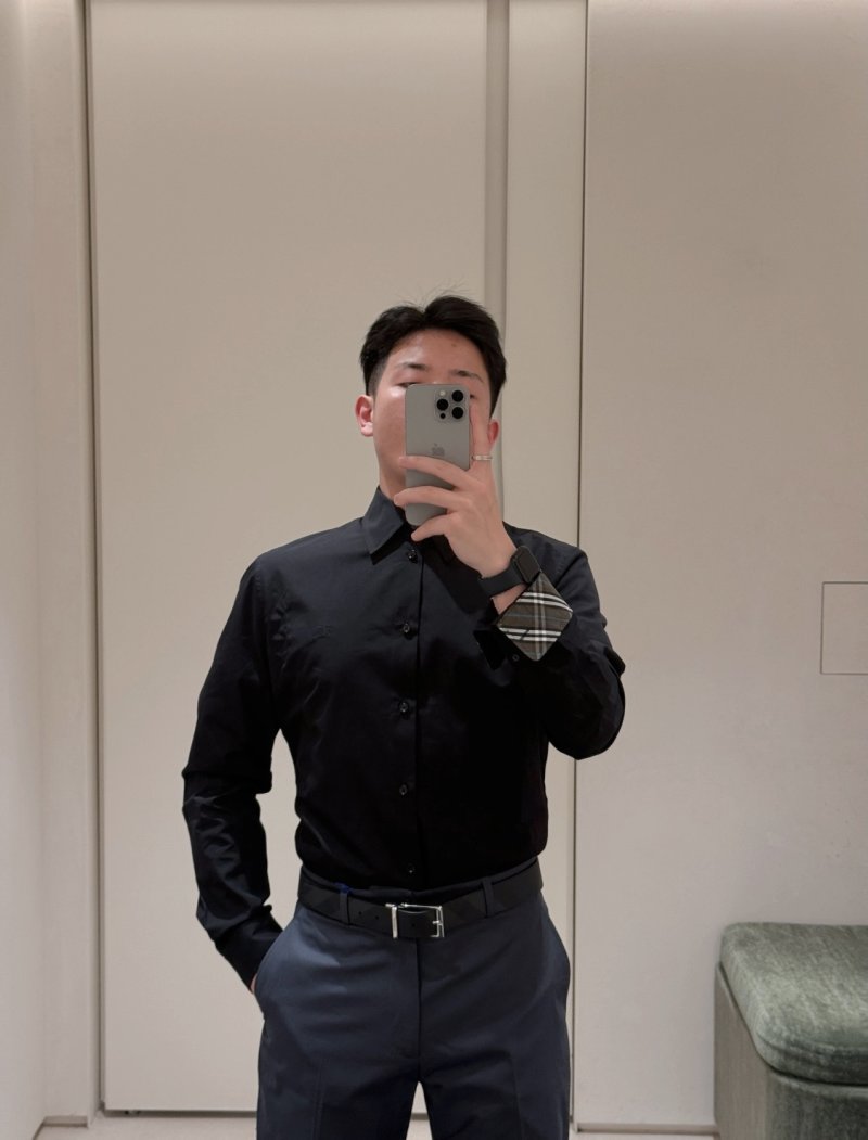 Black Long-Sleeve Button-Up Shirt view