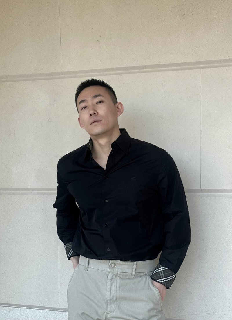 Black Long-Sleeve Button-Up Shirt view