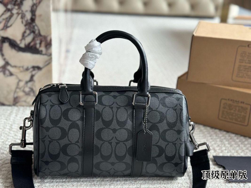 Coach Gotham 24 Pillow Bag Black Signature Canvas view