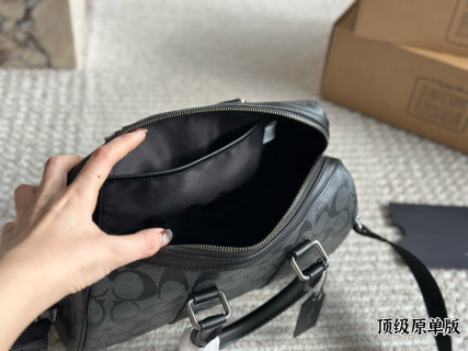 Coach Gotham 24 Pillow Bag Black Signature Canvas view 9