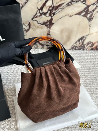 Chanel 26C Suede Tortoiseshell Handle Tote Bag - Brown view 5