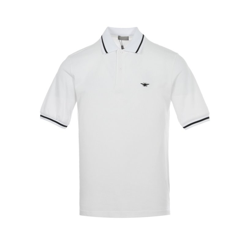 White Polo Shirt with Tipped Sleeves view