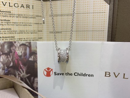Bvlgari B.Zero1 18K White Gold Diamond Pendant Necklace view 2