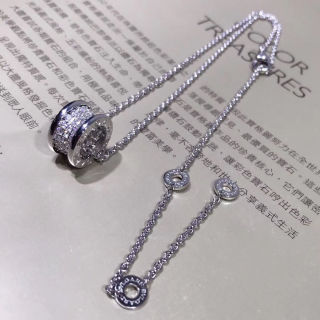 Bvlgari B.Zero1 18K White Gold Diamond Pendant Necklace view 3