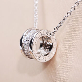 Bvlgari B.Zero1 18K White Gold Diamond Pendant Necklace view 4