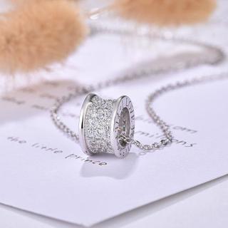Bvlgari B.Zero1 18K White Gold Diamond Pendant Necklace view 6