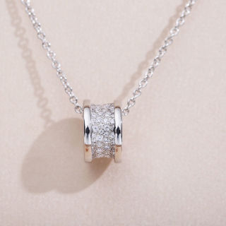 Bvlgari B.Zero1 18K White Gold Diamond Pendant Necklace view 7