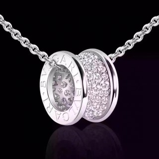 Bvlgari B.Zero1 18K White Gold Diamond Pendant Necklace view 8