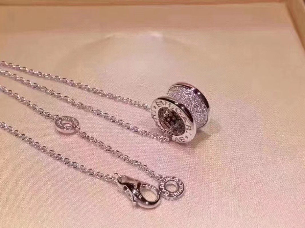 Bvlgari B.Zero1 18K White Gold Diamond Pendant Necklace view