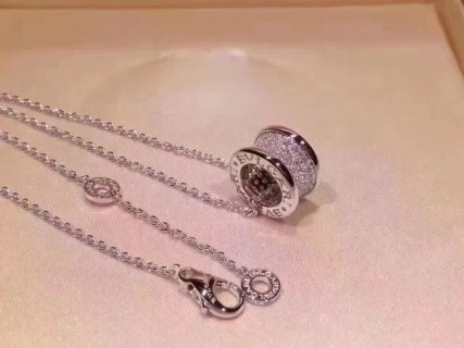 Bvlgari B.Zero1 18K White Gold Diamond Pendant Necklace view 9