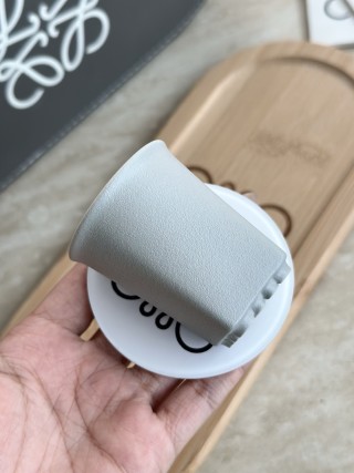 Jade Grey Ceramic Tea Cup with Logo Print view 2
