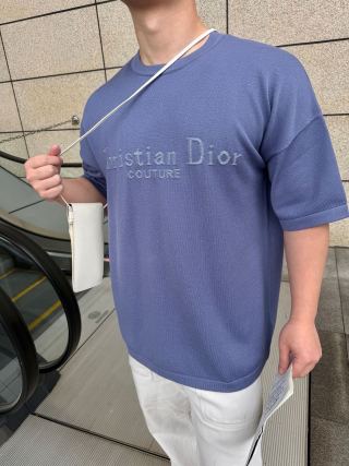 Dior Couture Embroidered Blue T-Shirt