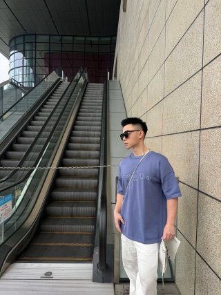 Dior Couture Embroidered Blue T-Shirt view 6