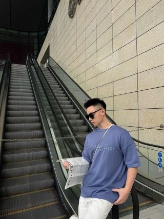 Dior Couture Embroidered Blue T-Shirt view 7