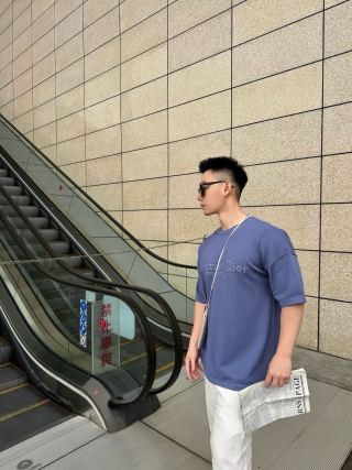 Dior Couture Embroidered Blue T-Shirt view 8