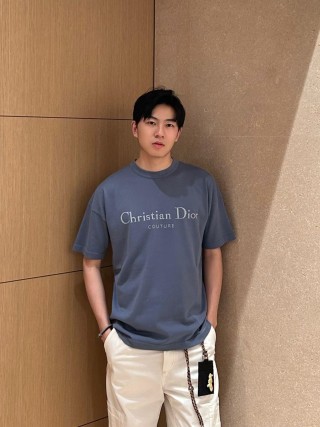 Dior Couture Embroidered Blue T-Shirt view 9