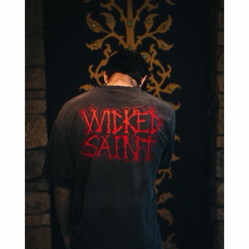 Wicked Saint Black Red Graphic T-Shirt view