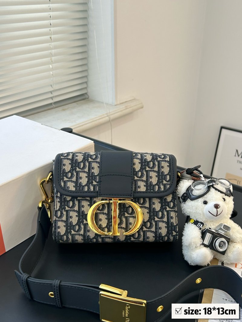 Dior Montaigne BB Monogram Canvas Shoulder Bag Navy