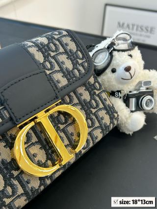 Dior Montaigne BB Monogram Canvas Shoulder Bag Navy view 5
