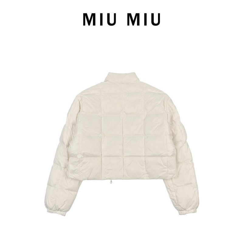 Cream Puffer Down Jacket - Oversized Fit view