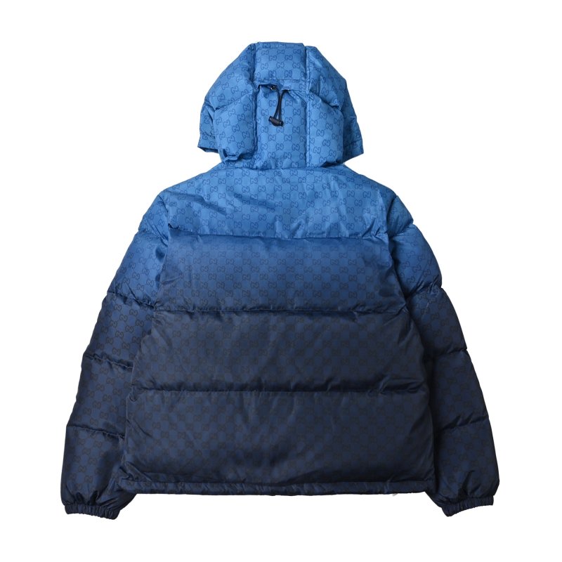 Gucci GG Monogram Puffer Down Jacket Blue Black view