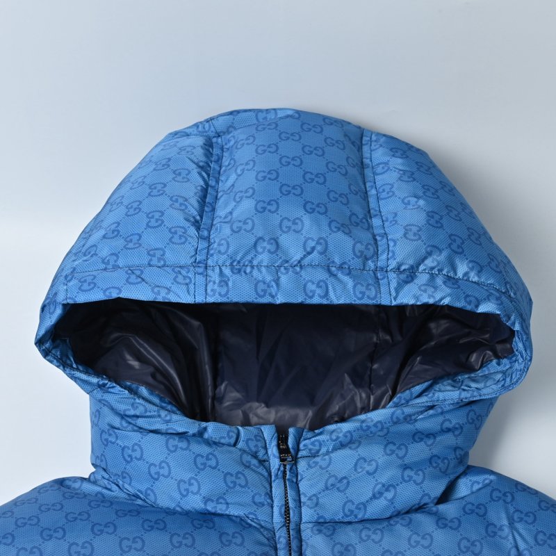 Gucci GG Monogram Puffer Down Jacket Blue Black view
