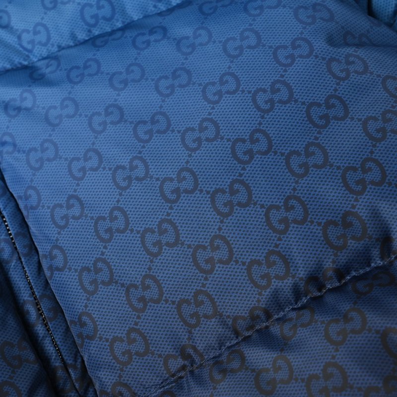 Gucci GG Monogram Puffer Down Jacket Blue Black view