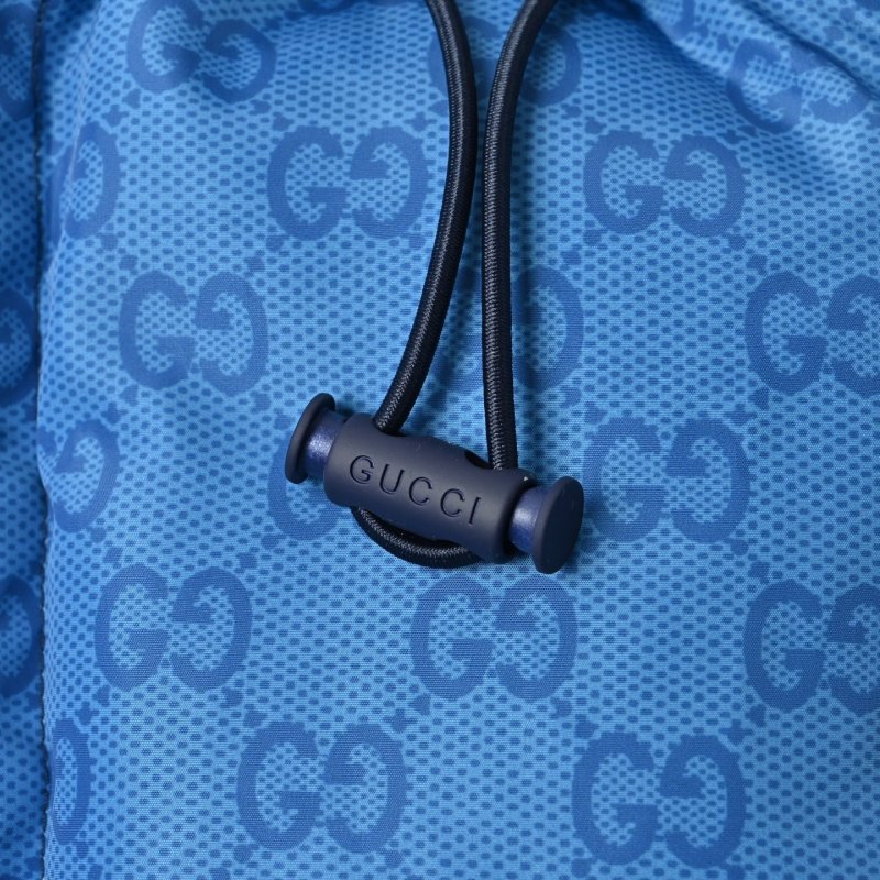 Gucci GG Monogram Puffer Down Jacket Blue Black view