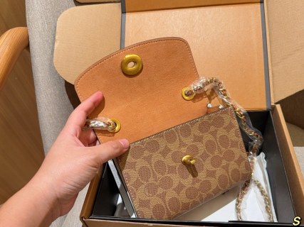 Coach Parker Camellia Chain Crossbody Bag White & Tan view 7
