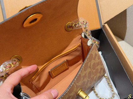 Coach Parker Camellia Chain Crossbody Bag White & Tan view 8