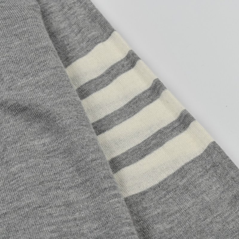Grey Striped Sleeve Crewneck Sweatshirt view