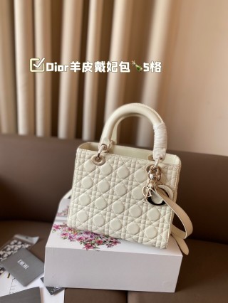 Dior Lady Diorissimo Quilted Leather Handbag Cream view 2