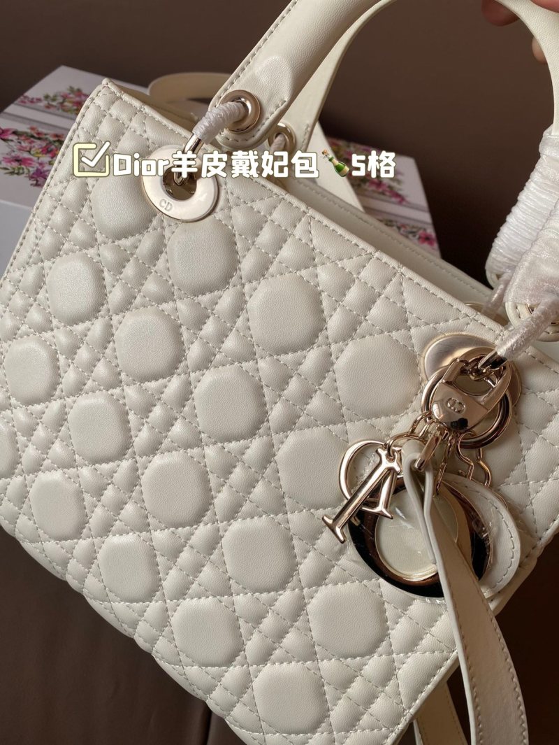 Dior Lady Diorissimo Quilted Leather Handbag Cream view