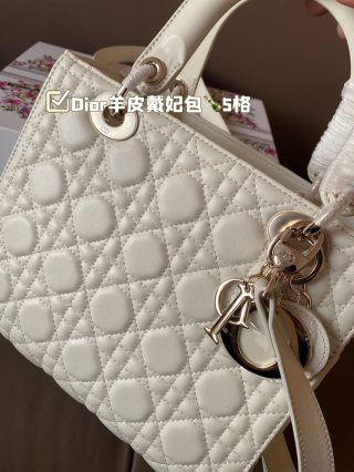Dior Lady Diorissimo Quilted Leather Handbag Cream view 3